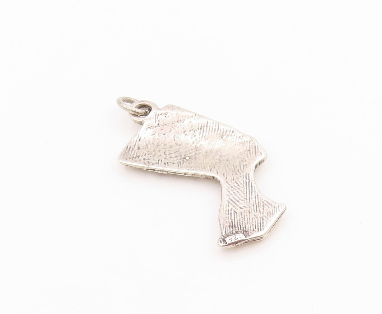 925 Sterling Silver Vintage Pendant Egyptian Queen Nefertiti Head Charm  PT24428