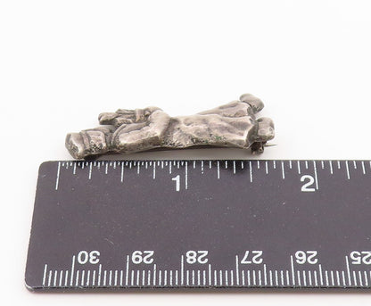 925 Sterling Silver  Vintage Antique Man With Flower Pot Brooch Pin  BP3888