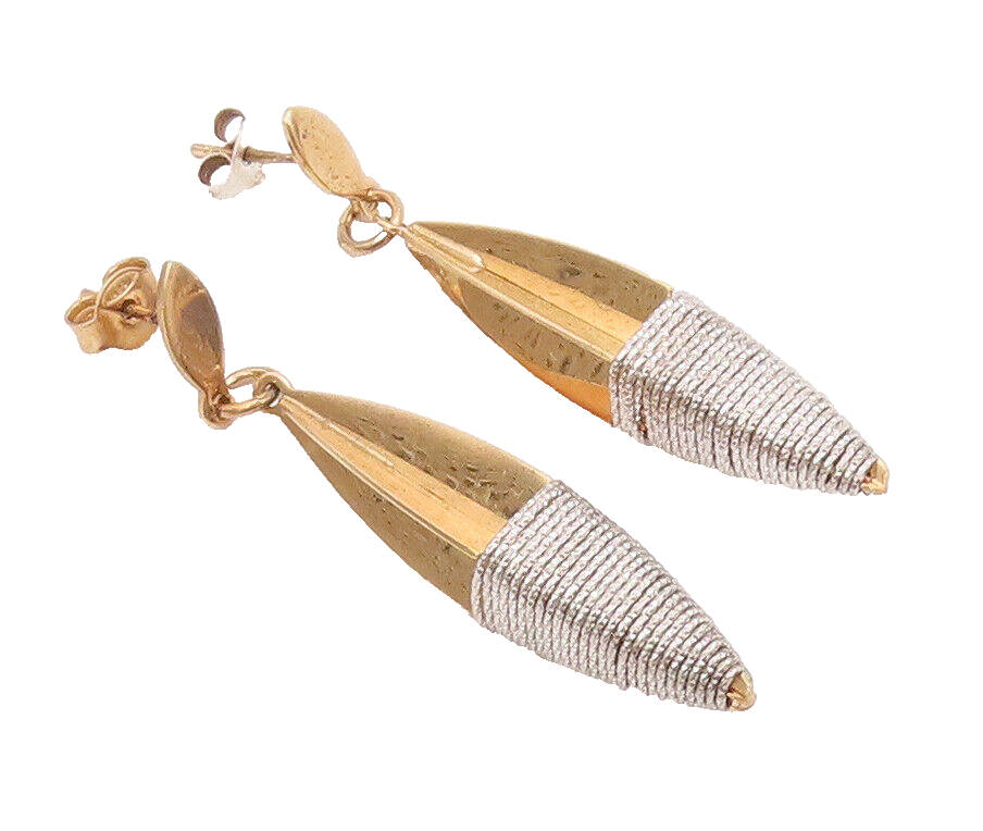 925 Sterling Silver Vintage Earrings Designer X Plates Sparkling Roped  EG12917