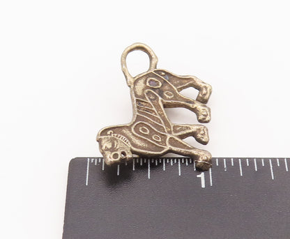 925 Sterling Silver Vintage Brooch Pin Solid Swirly Etched Barking Dog  BP10723