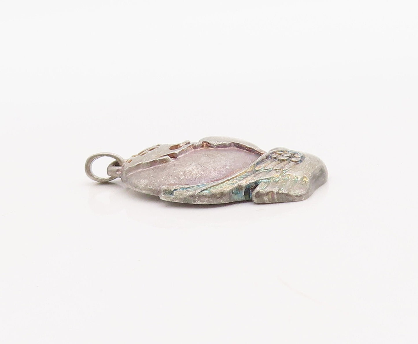 925 Sterling Silver Vintage Pendant GORHAM Carved Globe On A Dove  PT23540