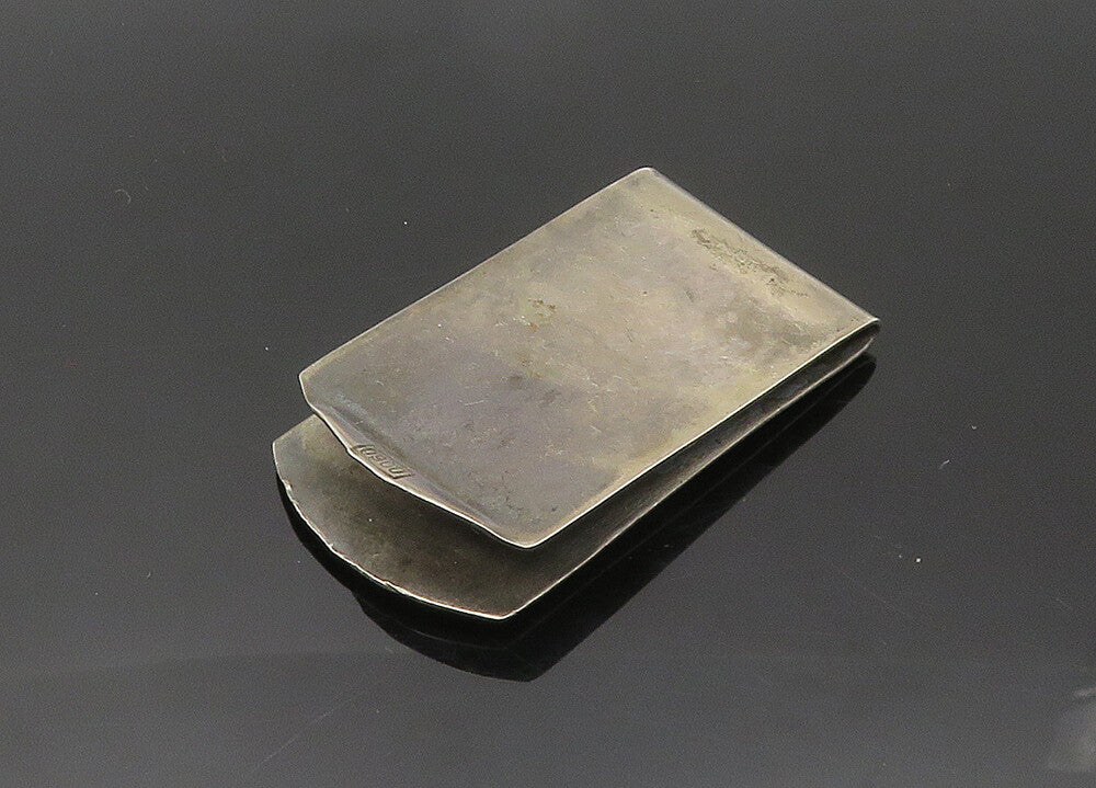 925 Sterling Silver  Vintage Antique Warrior Statue Oxidized Money Clip TR2899