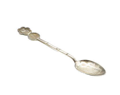 925 Sterling Silver  Vintage Antique Chinese Writing Espresso Spoon  TR1657