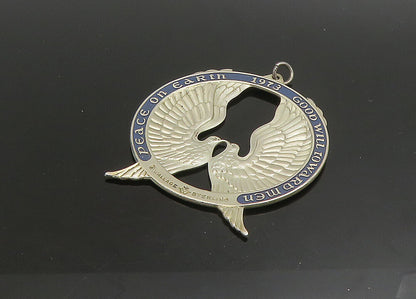 WALLACE 925 Sterling Silver  Vintage Peace On Earth Doves Pendant  PT19214