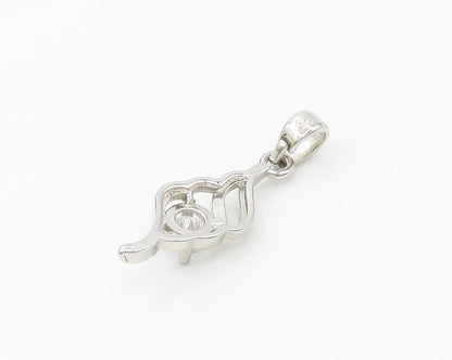 925 Sterling Silver  Sparkling Cubic Zirconia Petite Swirl Pendant  PT13604