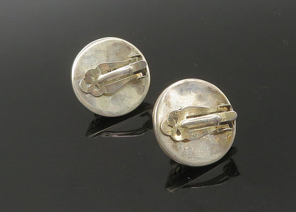 JANICE GIRARDI 925 Silver   Vintage Mother Of Pearl Clip On Earrings  EG11097