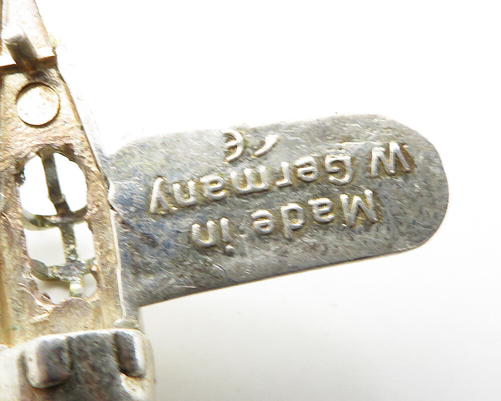925 Sterling Silver  Vintage Shiny Old Fashioned Airplane Brooch Pin  BP7726