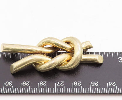 925 Sterling Silver Vintage Brooch Gold Plated Cutout Interlocked Ropes  BP11501