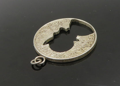 925 Sterling Silver  Vintage Shiny Panamanian Balboa Coin Pendant  PT18940