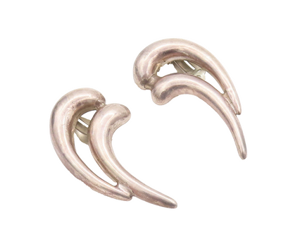 925 Sterling Silver Vintage Earrings JUVENTO LOPEZ REYES Pointed Teeth  EG12876