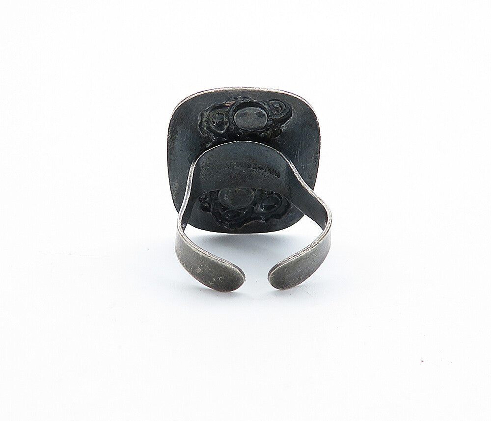 MIW GERMANY 925 Silver  Vintage Oxidized Modernist Band Ring Sz 6  RG4324