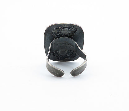MIW GERMANY 925 Silver  Vintage Oxidized Modernist Band Ring Sz 6  RG4324