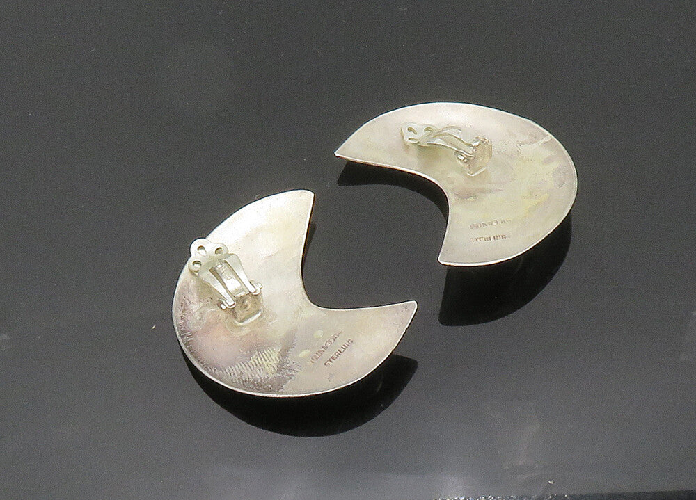 TULLA BOOTH 925 Silver  Vintage Sodalite Crescent Non Pierce Earrings  EG10035