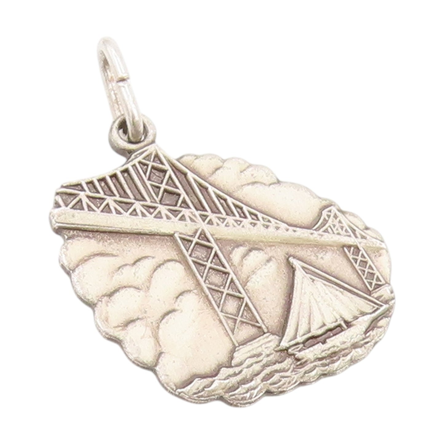 925 Sterling Silver Vintage Pendant Chesapeake Bay City Bridge Charm  PT25180