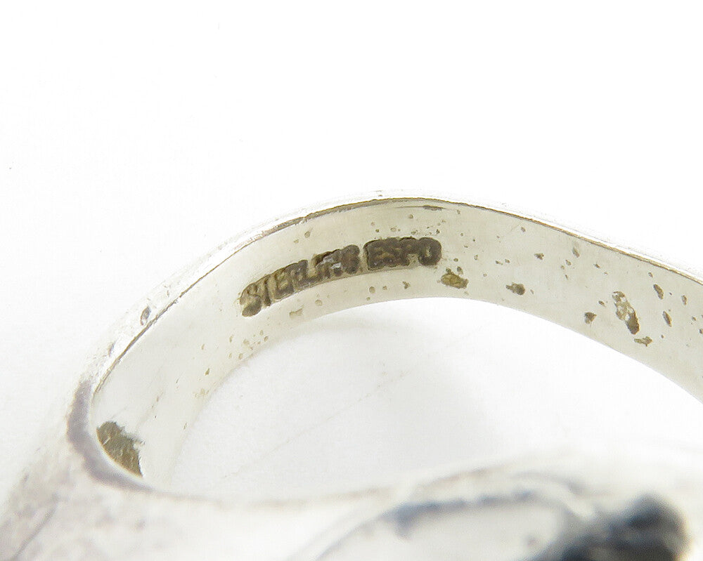 ESPO 925 Sterling Silver  Vintage Scalloped Shiny Band Ring Sz 6  RG13919