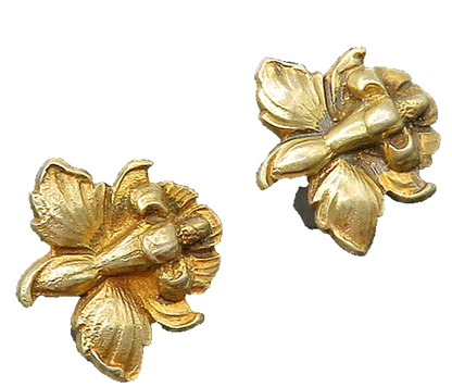 925 Sterling Silver  Vintage Flower Motif Non Pierce Drop Earrings  EG10972