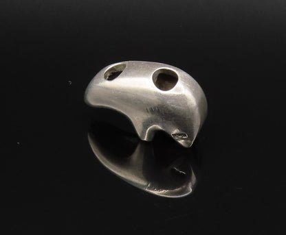925 Sterling Silver  Vintage Minimalist Polished Bear Motif Pendant  PT21482