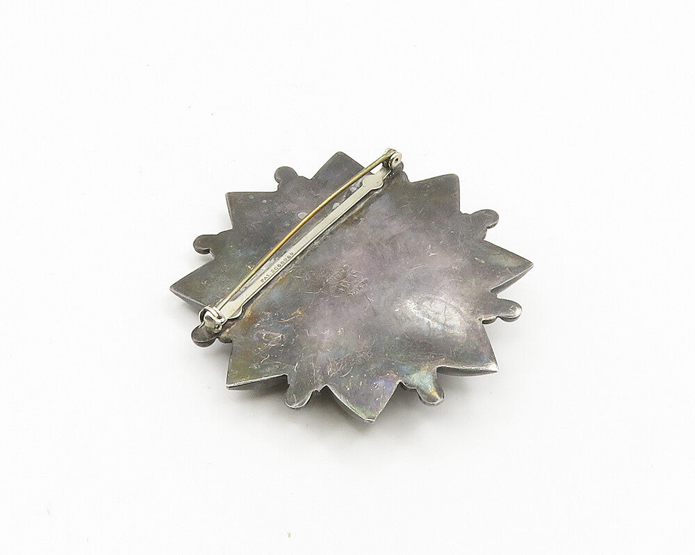 TOBIAS MEXICO 925 Silver  Vintage Antique Flower Pretzel Brooch Pin  BP7363