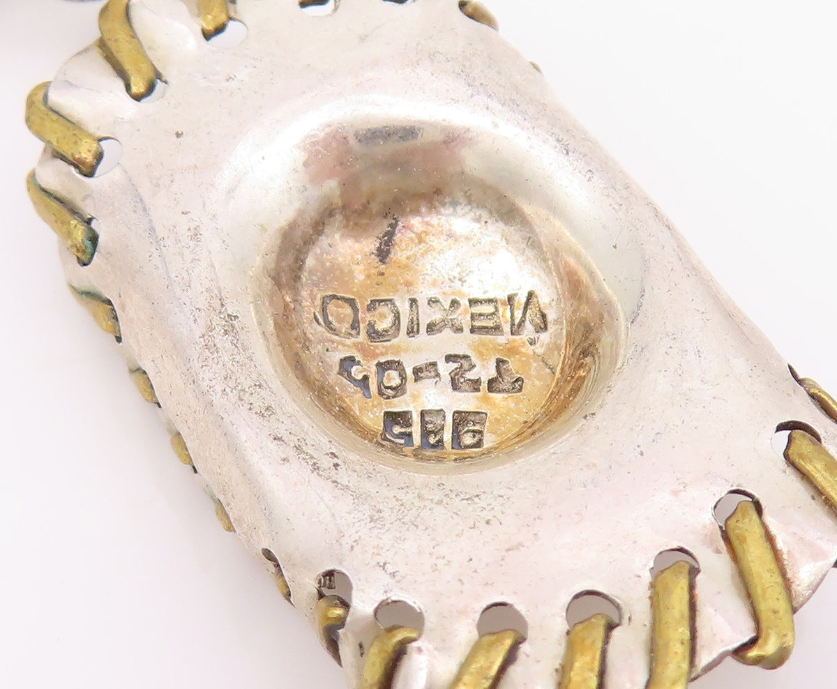 925 Sterling Silver Vintage Earrings MEXICO Dangling Cutout Cowboy Hat  EG13624
