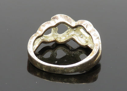925 Sterling Silver Vintage Topaz Infinity Love Heart Band Ring Sz 9  RG20562