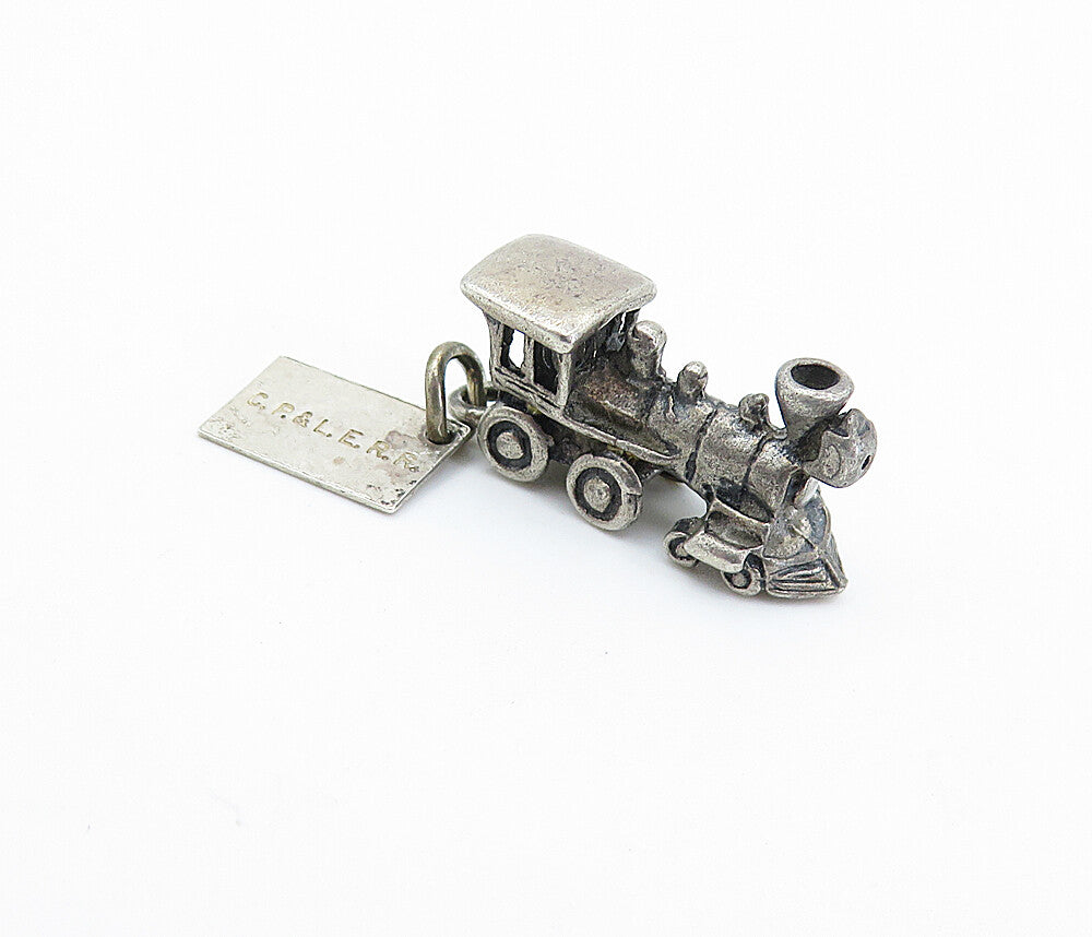 POST BELL TRADING 925 Silver Vintage Old Fashioned Steam Train Pendant PT4192