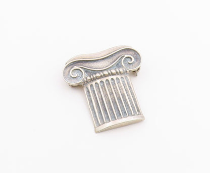 EUROPEAN 925 Sterling Silver  Vintage Ribbed Chef's Hat Brooch Pin  BP9455