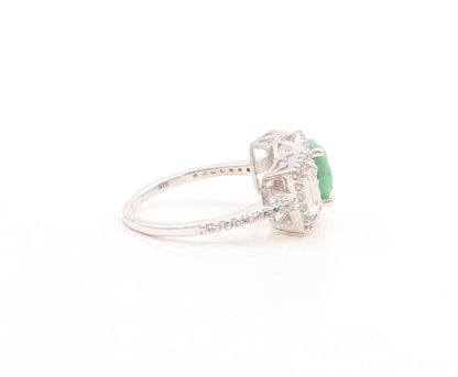 925 Sterling Silver Vintage Ring Real Emerald Inlay Topaz   Sz 7.5  RG30084