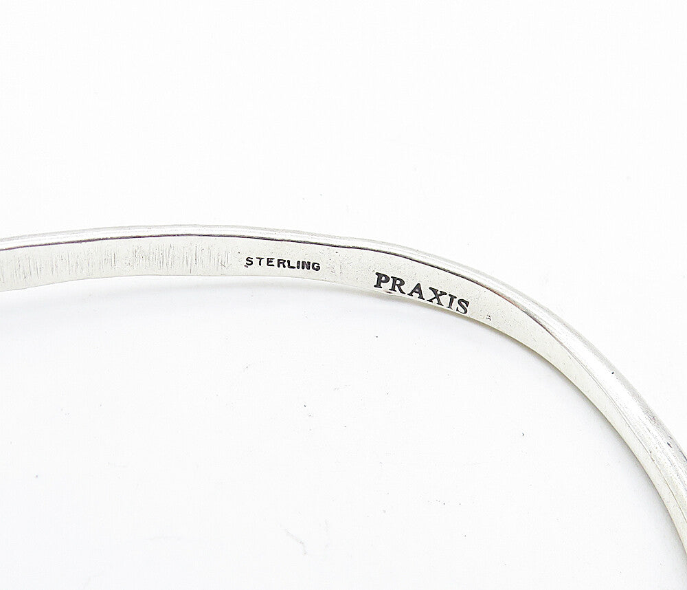 PRAXIS 925 Sterling Silver  Petite Lucy Virginia Stamped Cuff Bracelet  BT2778