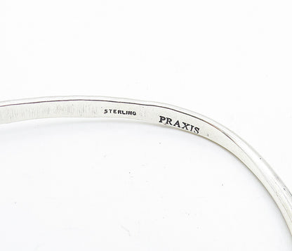 PRAXIS 925 Sterling Silver  Petite Lucy Virginia Stamped Cuff Bracelet  BT2778