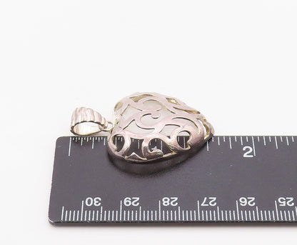 925 Sterling Silver Vintage Pendant MILOR Openwork Love Heart Charm  PT26315