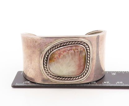 925 Sterling Silver Vintage Bracelet MEXICO Designer Solid Gemstone Cuff BT10912
