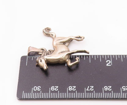 925 Sterling Silver  Vintage Carved Galloping Pony Pendant  PT20422