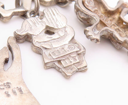 925 Sterling Silver Vintage Brooch Cutout Happy Children Playing  BP11521