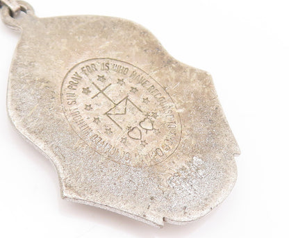 925 Sterling Silver Vintage Pendant THEDA Religious Carved Mother Mary  PT22717