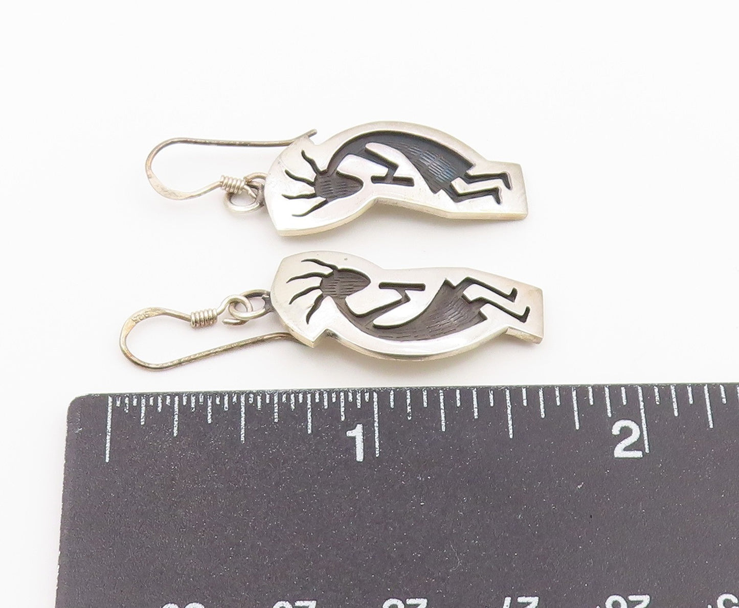 925 Sterling Silver Vintage Earrings FILBERT BROWN SOUTHWESTERN Dangle  EG14476