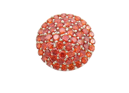 925 Sterling Silver Vintage Ring Domed Beaded Small Red CZ Inlay  Sz 6  RG28681
