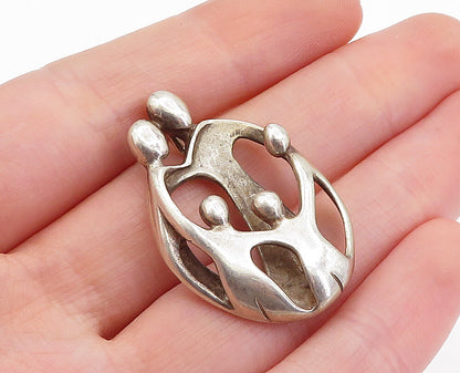 CAROYN POLLACK 925 Sterling Silver Vintage Modernist Family Pendant PT3821