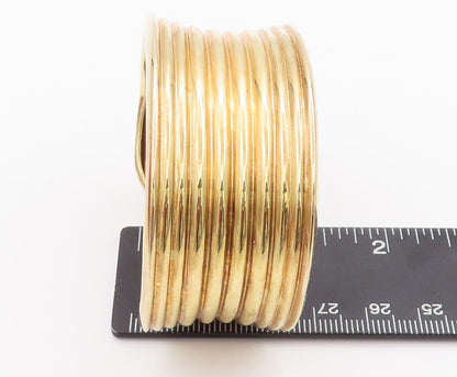 925 Sterling Silver Vintage Bracelet ROSS SIMONS Gold Plated Row Etched  BT10351