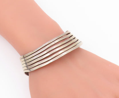925 Sterling Silver Vintage Bracelet Cutout Split Band Solid Cuff  BT10277