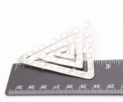 925 Sterling Silver Vintage Brooch Grooved Geometric Nested Triangles  BP11839