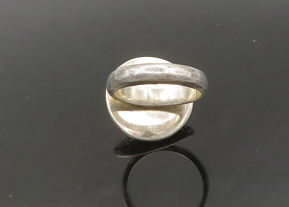 ZIV 925 Silver  Vintage Mother Of Pearl Swirl Cocktail Ring Sz 7  RG21756