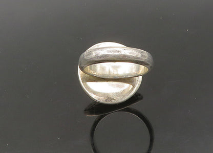 ZIV 925 Silver  Vintage Mother Of Pearl Swirl Cocktail Ring Sz 7  RG21756
