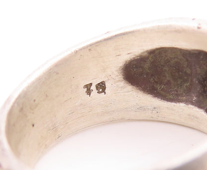 925 Sterling Silver Vintage Ring JENKS Designer Solid Split Dome Sz 7.5  RG28947