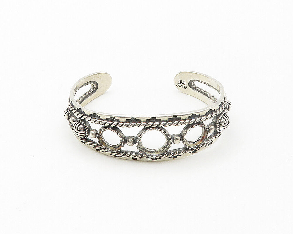 CAROLYN POLLACK RELIOS 925 Silver  Vintage Shiny Twist Cuff Bracelet  BT6784