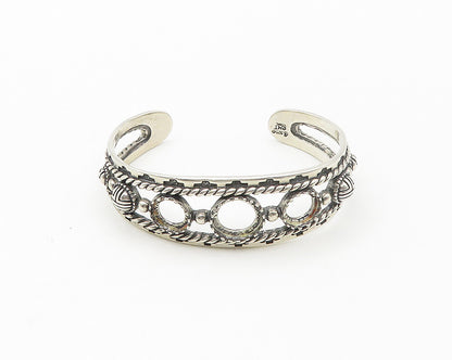CAROLYN POLLACK RELIOS 925 Silver  Vintage Shiny Twist Cuff Bracelet  BT6784