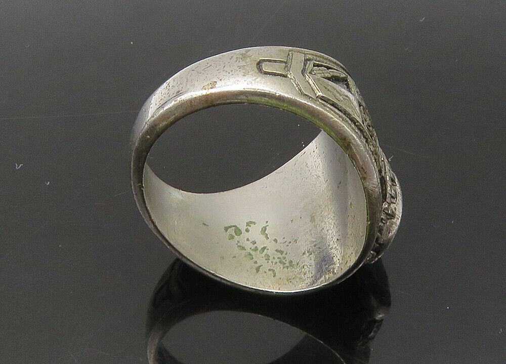 REED 925 Silver  Vintage Blue Topaz I.S. 238 Class 1998 Ring Sz 8.5  RG22097