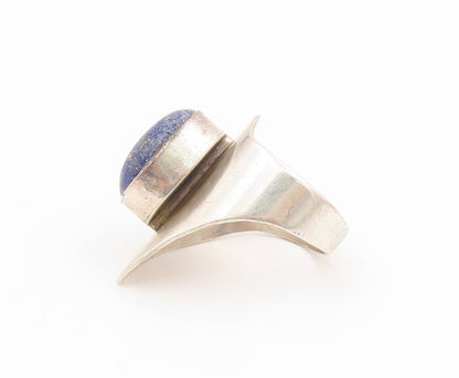 925 Sterling Silver Vintage Ring CAROL FELLEY Lapis lazuli Band  Sz 8.5  RG33969