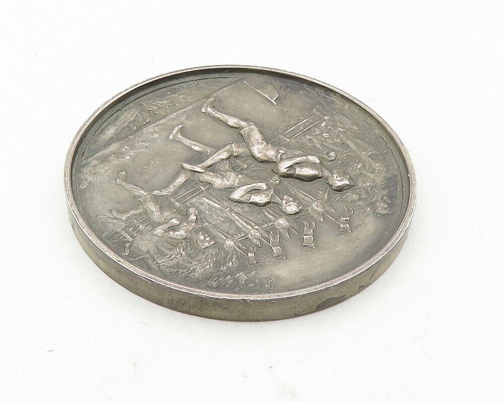 JAMES FENTON ENGLAND 925 Silver  Vintage Antique Athletic Medallion  TR1756