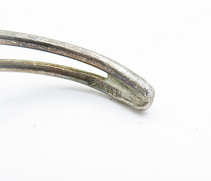 MEXICO 925 Sterling Silver  Vintage Dark Tone Split Shank Cuff Bracelet BT2048