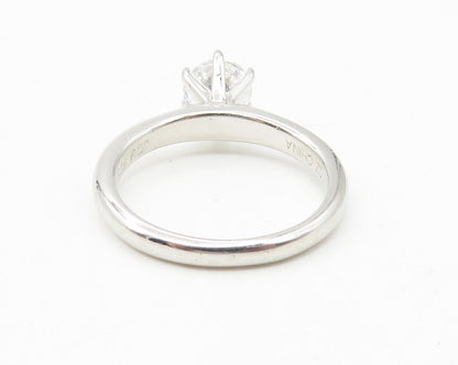 925 Sterling Silver  Prong Set Cubic Zirconia Solitaire Ring Sz 5  RG11344